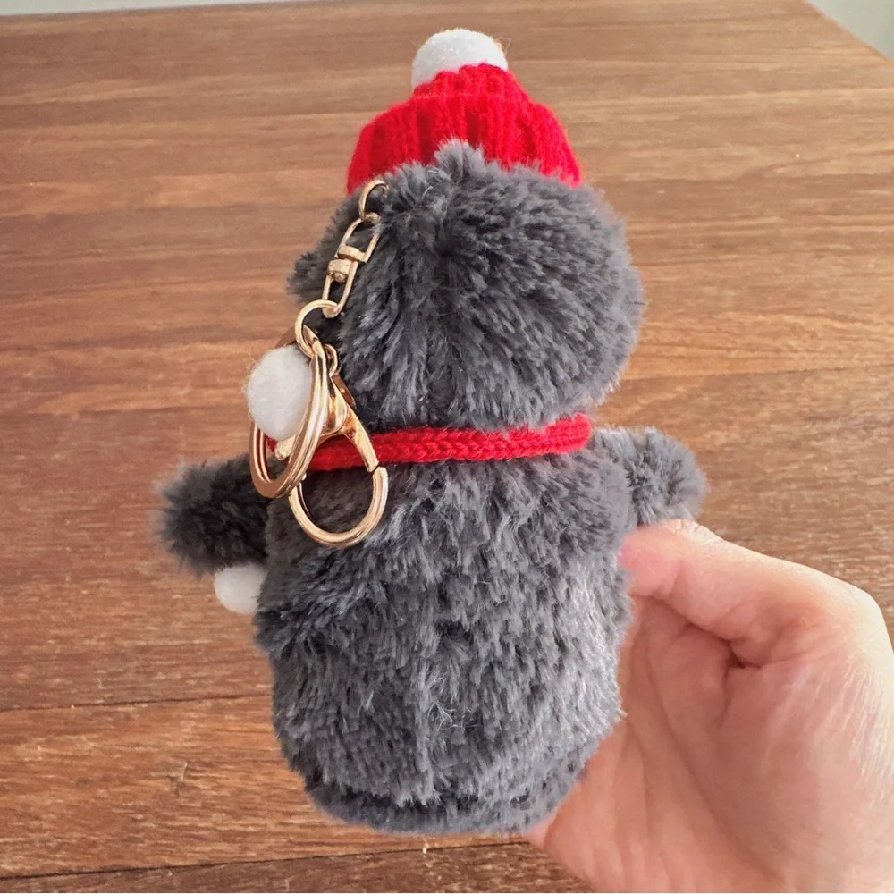 Penguin Plush Keychain Charm Red Hat Scarf Cute Kawaii Bag Charm New Gift